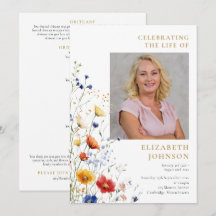Floral Memorial Funeral Order Of Service