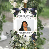 Floral Memorial Funeral Welcome Sign