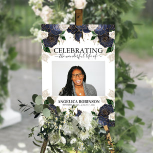 Floral Memorial Funeral Welcome Sign