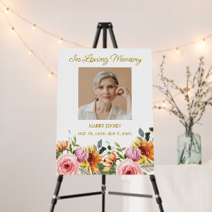 Floral Memorial Photo Funeral Foam Board