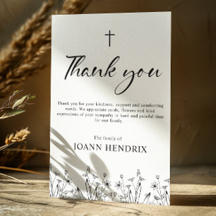 Floral Memorial Thank you Card