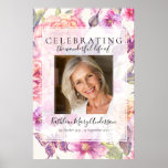 Floral Memorial Welcome Poster<br><div class="desc">This elegant memorial poster with its beautiful flowers and butterflies can be displayed as a welcome sign for your Celebration of Life or funeral service,  or at the guest book table.</div>