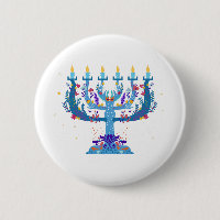 floral menorah hanukkah