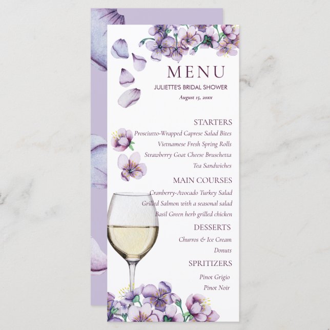  Floral Menu (Front/Back)