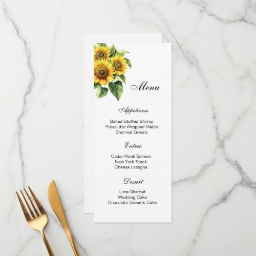 Floral Menu Card