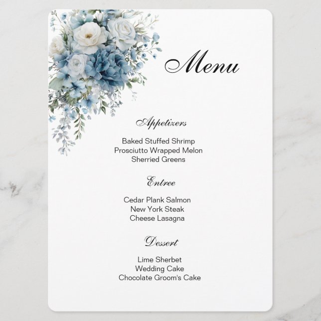 Floral Menu Card (Front)