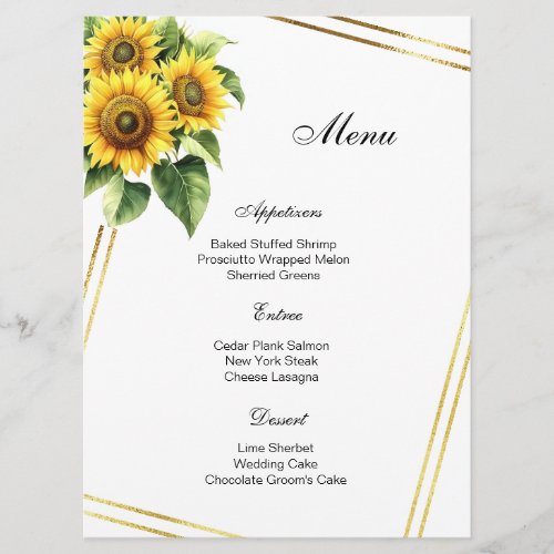 Floral Menu Card