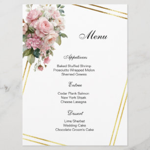 Floral Menu Card