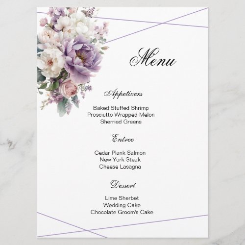 Floral Menu Card