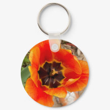 Floral Metal Keychain 