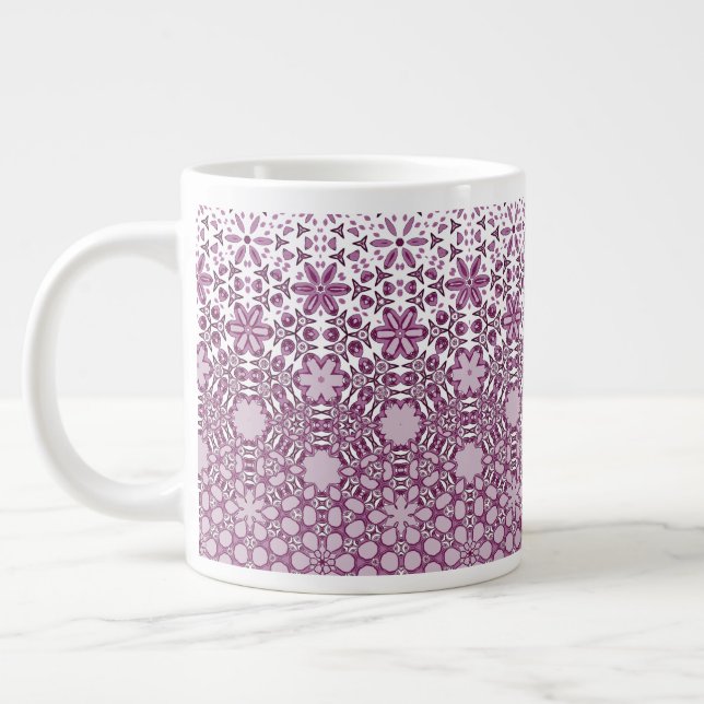 Floral Metamorphosis Pattern Giant Coffee Mug (Left)