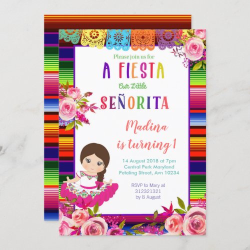 Floral Mexican birthday invitations