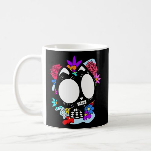 Floral Mexican Cat Day of the Dead Dia De Muertos  Coffee Mug