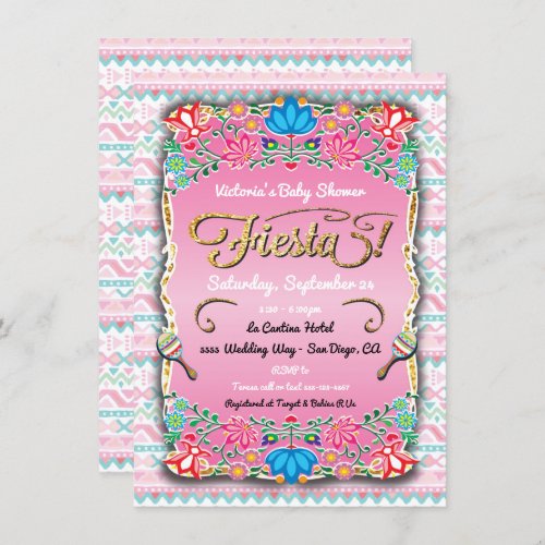 Floral Mexican Fiesta Baby Shower Invitation