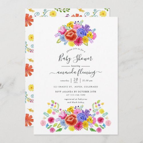 Floral Mexican Fiesta Baby Shower Invitation