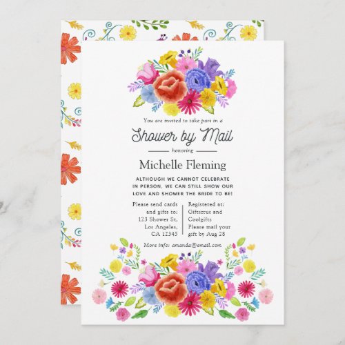 Floral Mexican Fiesta Bridal Shower by Mail Invitation