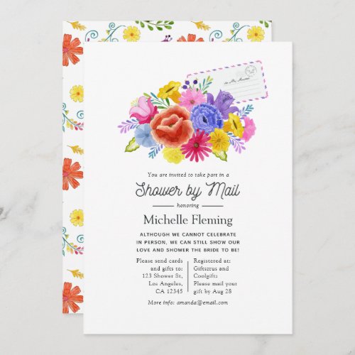 Floral Mexican Fiesta Bridal Shower by Mail Invitation