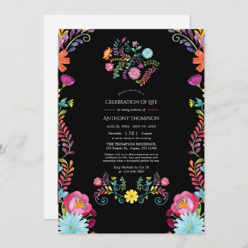 Floral Mexican Fiesta Celebration of Life Invitation
