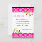 Floral Mexican Fiesta & Papel Picado - Black Save The Date (Back)