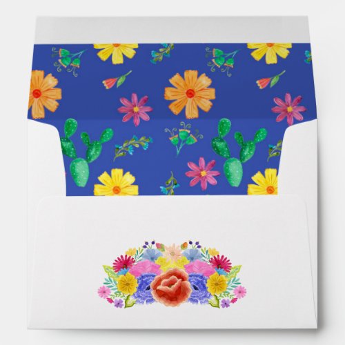 Floral Mexican Fiesta Wedding Envelope