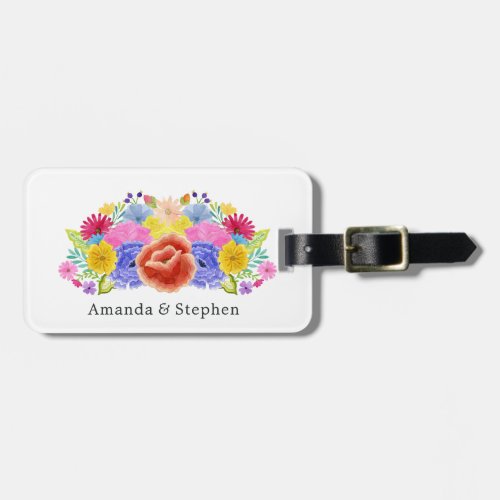 Floral Mexican Fiesta Wedding Luggage Tag