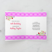 Floral Mexican Fiesta White and Pink Sweet 16 Invitation (Inside)