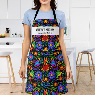 Floral Mexican Pattern Abuela's Kitchen Custom Apron