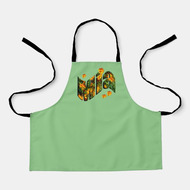 Floral Mia Name, Apron (Front)