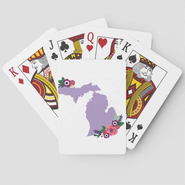 Floral Michigan Poker Cards (Back)