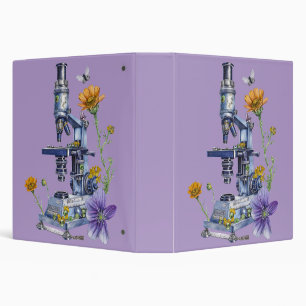 Floral Microscope 3 Ring Binder