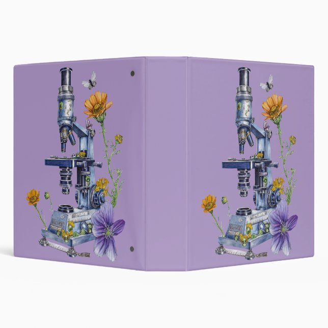 Floral Microscope 3 Ring Binder (Background)
