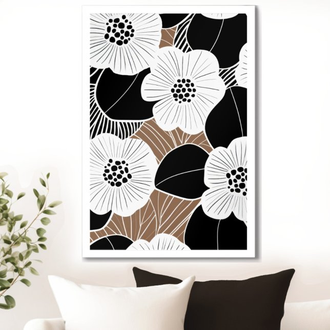 Floral Mid Century Modern Poster (Transform your space with the timeless beauty of mid century modern floral art print. )