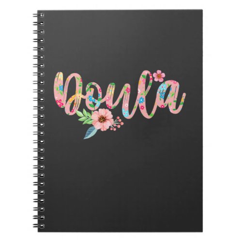 Floral Midwife Flower Cute Baby Birth Doula Notebook