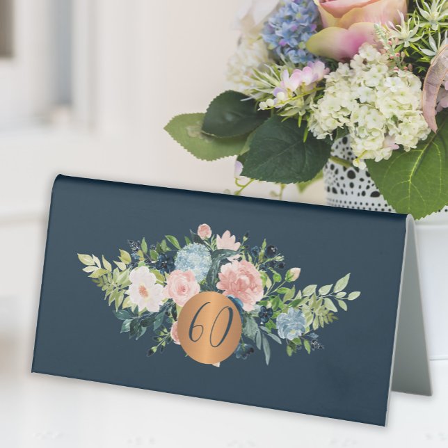 Floral milestone age birthday party table tent (Creator Uploaded)