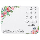 Floral Milestone Baby Blanket Floral Milestone Baby Blanket
