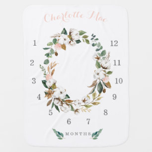 Floral Milestone Baby Blanket Photo Prop