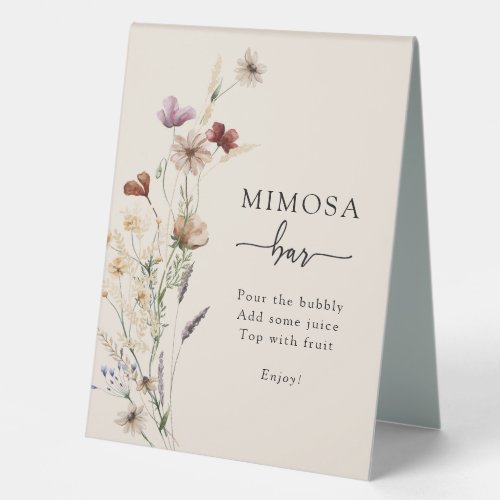 Floral Mimosa Bar Tent Sign