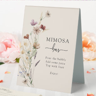 Floral Mimosa Bar Tent Sign
