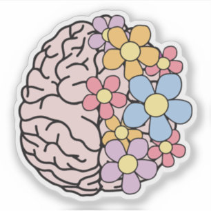 Floral Mind Brain Sticker