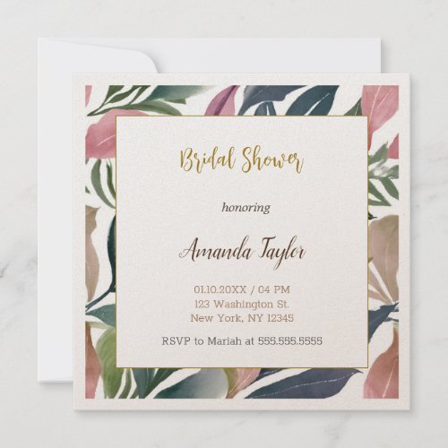 Floral Minimalist Calligraphy Bridal Shower Card