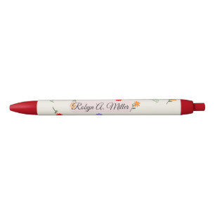Floral Minimalist Custom Name Elegant Stylish Pen