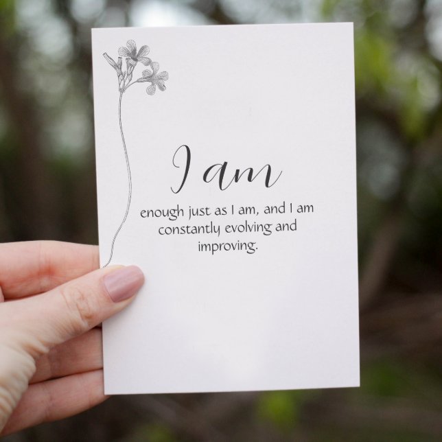 Floral Minimalist Customizable Affirmation Card  (Creator Uploaded)