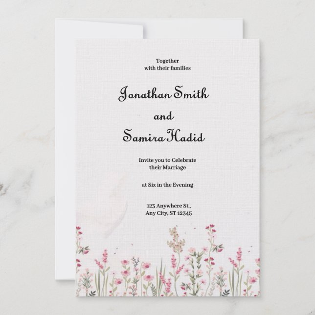 Floral Minimalist Wedding Invitation (Front)