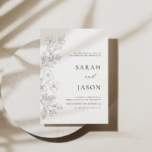 Floral Minimalist Wedding Invitation 