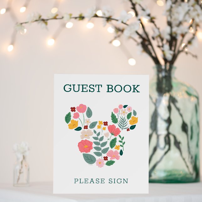 Floral Minnie Mouse Baby Shower Guest Book Foam Board (In Situ (Wedding))