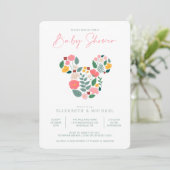 Floral Minnie Mouse Baby Shower Invitation (Standing Front)