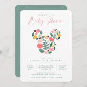 Floral Minnie Mouse Baby Shower Invitation (Front/Back)