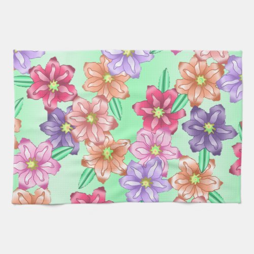 Floral mint backdrop kitchen towel