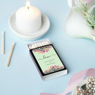 Floral Mint Green Wedding Favor Matches