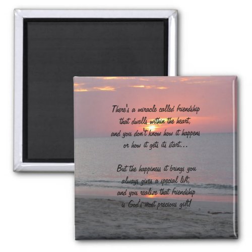 Floral Miracle Of Friendship Poem Magnet